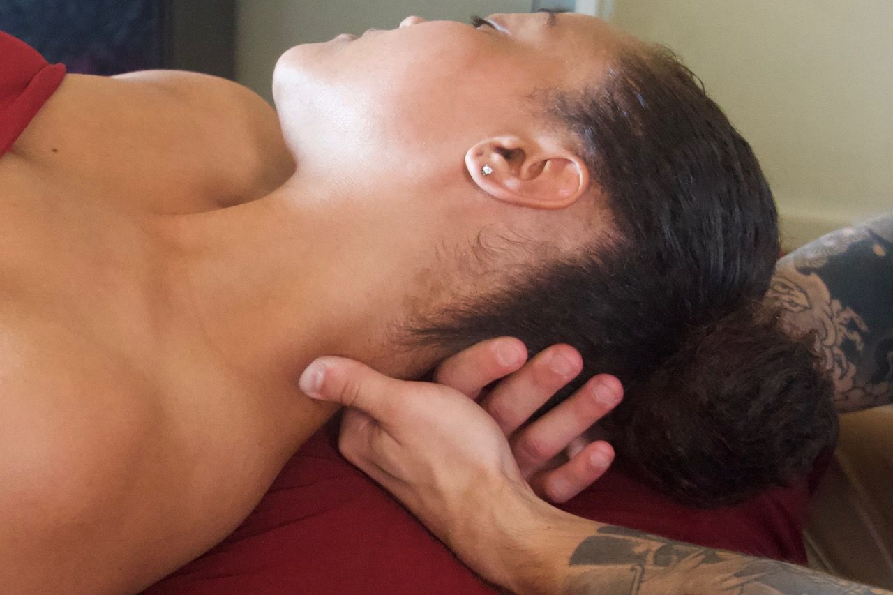 Neuromuscular therapy on neck and upper back